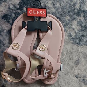 Guess Caramel T-Strap Sandal In Light Pink Size 5